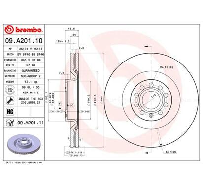 09.A201.11
BREMBO
Tarcza hamulcowa
