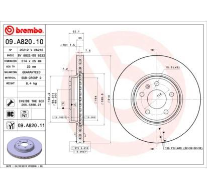 09.A820.11
BREMBO
Tarcza hamulcowa
