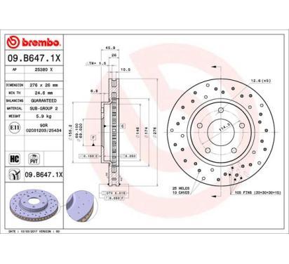 09.B647.1X
BREMBO
Tarcza hamulcowa
