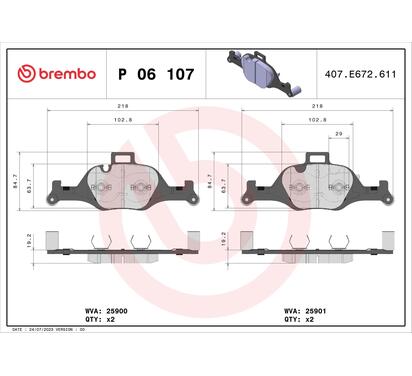 P 06 107
BREMBO
Klocki hamulcowe
