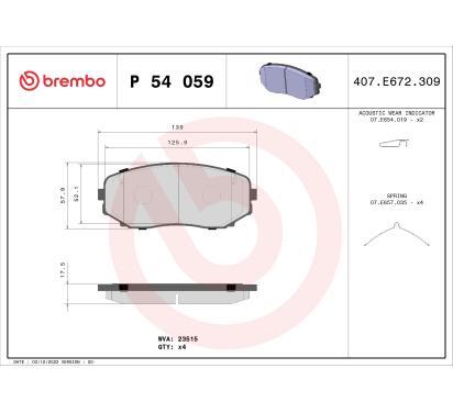 P 54 059
BREMBO
Klocki hamulcowe
