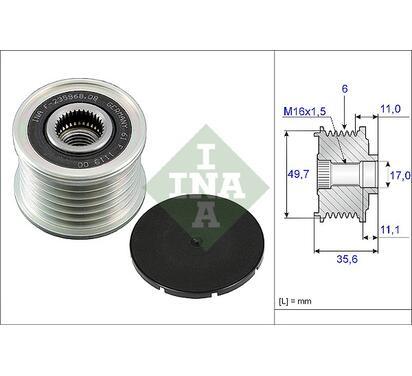 535 0086 10
INA
Alternator - sprzęgło jednokierunkowe
