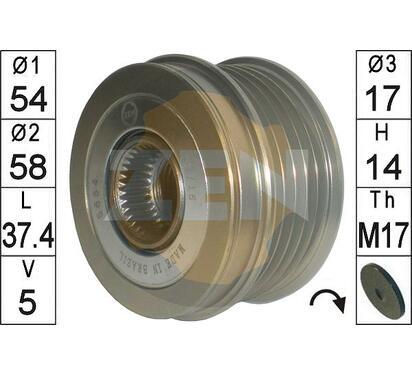 ZN5654
ERA
Alternator - sprzęgło jednokierunkowe
