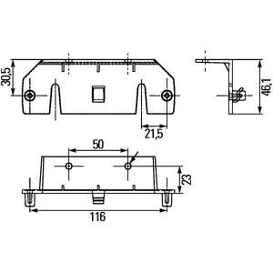 8HG 160 409-002
HELLA
Mocowanie, boczne światła obrysowe
