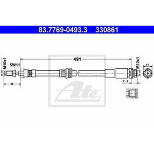 83.7769-0493.3
ATE
Przewód hamulcowy elastyczny

