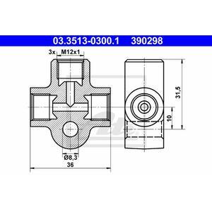 03.3513-0300.1
ATE
Łącznik / rozgałęziacz, przewody sztywne
