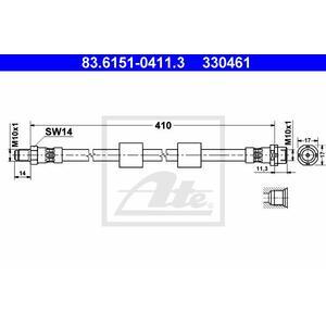83.6151-0411.3
ATE
Przewód hamulcowy elastyczny
