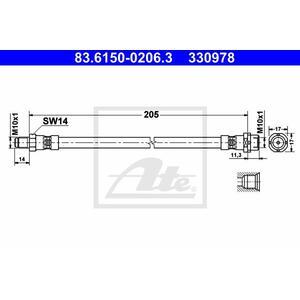 83.6150-0206.3
ATE
Przewód hamulcowy elastyczny
