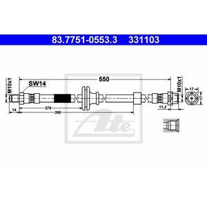 83.7751-0553.3
ATE
Przewód hamulcowy elastyczny
