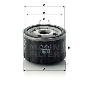 MW 75
MANN-FILTER
Filtr oleju
