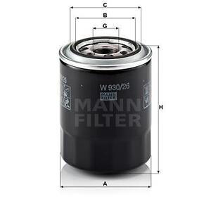 W 930/26
MANN-FILTER
Filtr oleju
