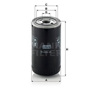 W 950/18
MANN-FILTER LKW
Filtr oleju
