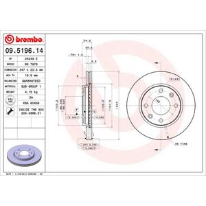 09.5196.11
BREMBO
Tarcza hamulcowa
