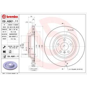 09.A961.11
BREMBO
Tarcza hamulcowa
