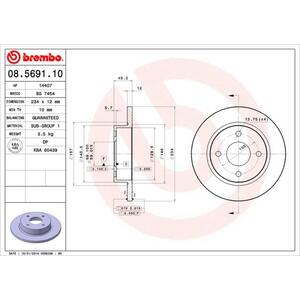 08.5691.10
BREMBO
Tarcza hamulcowa
