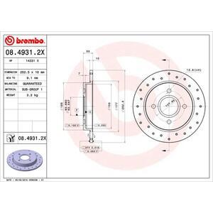 08.4931.2X
BREMBO
Tarcza hamulcowa
