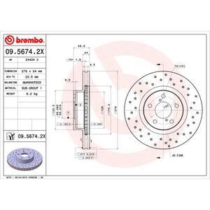 09.5674.2X
BREMBO
Tarcza hamulcowa
