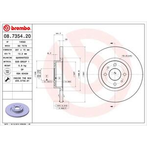 08.7354.20
BREMBO
Tarcza hamulcowa
