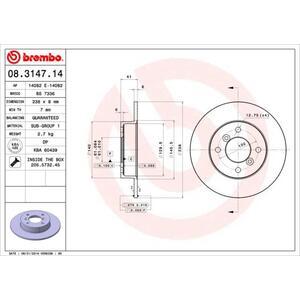 08.3147.14
BREMBO
Tarcza hamulcowa
