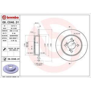 08.C046.31
BREMBO
Tarcza hamulcowa
