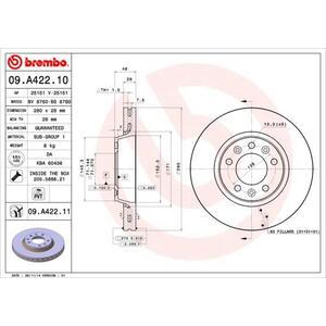 09.A422.11
BREMBO
Tarcza hamulcowa
