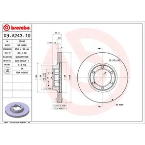 09.A243.10
BREMBO
Tarcza hamulcowa
