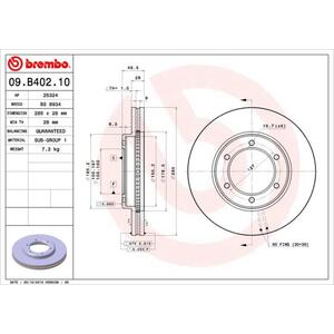 09.B402.10
BREMBO
Tarcza hamulcowa
