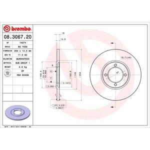 08.3067.20
BREMBO
Tarcza hamulcowa
