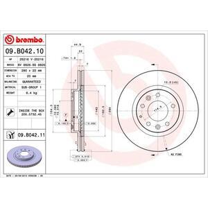 09.B042.11
BREMBO
Tarcza hamulcowa
