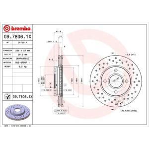 09.7806.1X
BREMBO
Tarcza hamulcowa
