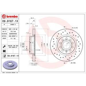 09.9167.1X
BREMBO
Tarcza hamulcowa
