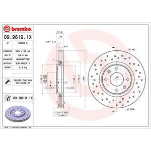 09.9619.1X
BREMBO
Tarcza hamulcowa
