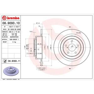 08.9093.11
BREMBO
Tarcza hamulcowa
