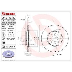 09.9159.21
BREMBO
Tarcza hamulcowa
