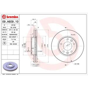 09.A609.10
BREMBO
Tarcza hamulcowa
