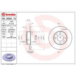 08.3636.10
BREMBO
Tarcza hamulcowa
