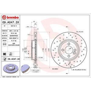 09.A047.3X
BREMBO
Tarcza hamulcowa
