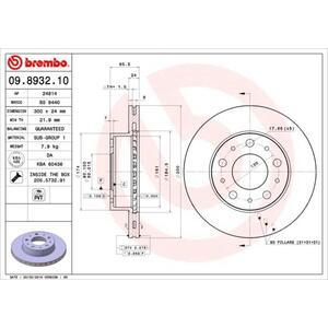 09.8932.10
BREMBO
Tarcza hamulcowa
