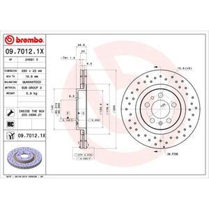 09.7012.1X
BREMBO
Tarcza hamulcowa
