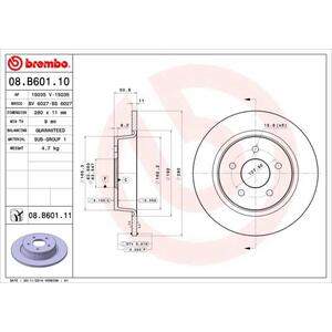 08.B601.11
BREMBO
Tarcza hamulcowa
