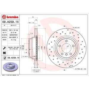 09.A259.1X
BREMBO
Tarcza hamulcowa
