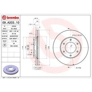 09.A203.10
BREMBO
Tarcza hamulcowa
