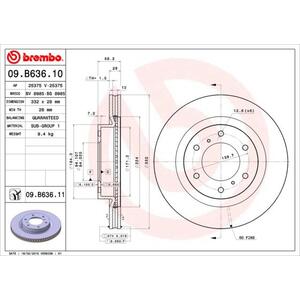 09.B636.11
BREMBO
Tarcza hamulcowa
