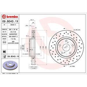 09.B043.1X
BREMBO
Tarcza hamulcowa
