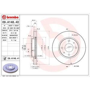 09.A148.41
BREMBO
Tarcza hamulcowa
