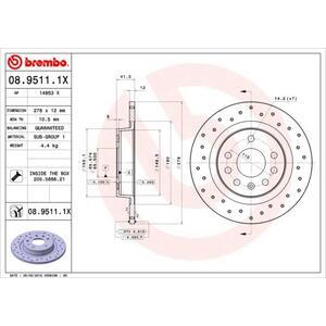 08.9511.1X
BREMBO
Tarcza hamulcowa
