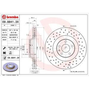 09.8841.3X
BREMBO
Tarcza hamulcowa
