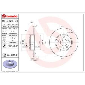 08.3126.21
BREMBO
Tarcza hamulcowa
