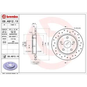 08.A912.1X
BREMBO
Tarcza hamulcowa
