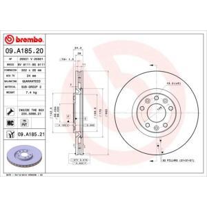 09.A185.21
BREMBO
Tarcza hamulcowa
